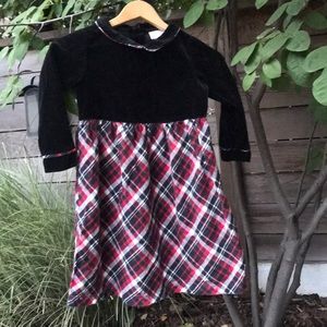 Girls Hannah Andersson black and plaid dress